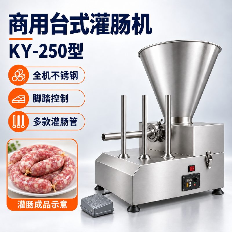 商用电动灌肠机新型全自动灌腊肉肠红肠火腿肠灌装机器