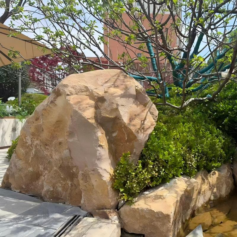 天然太行金置石园林造景原石大型石头庭院设计