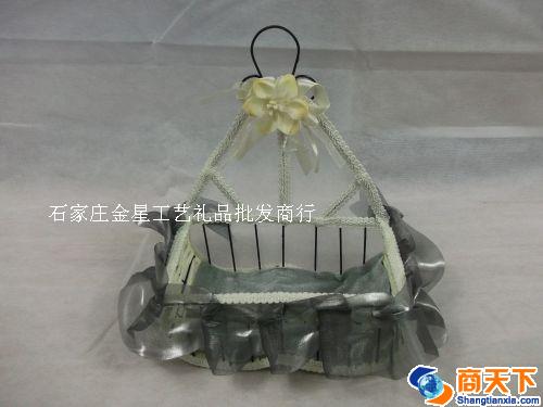 灰色可挂墙编织筐 收纳筐