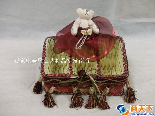 红色小熊隔层编织筐