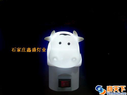 搪胶环保LED小夜灯 奶牛