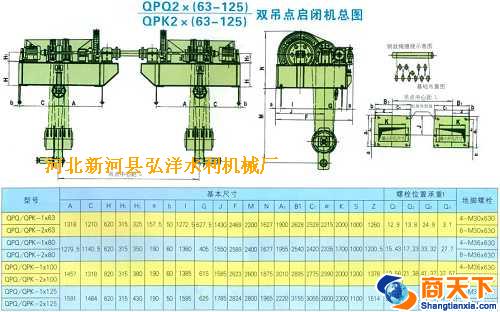 QPQ2、QPK2×（63-125）吨双吊点启闭机总图