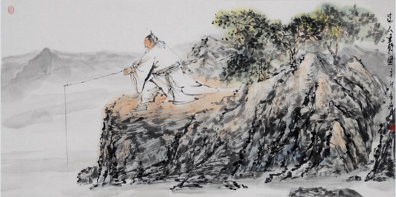 祁海峰 垂钓图