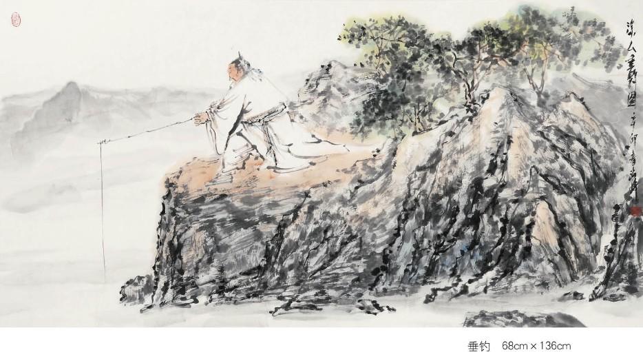 国画作品 垂钓