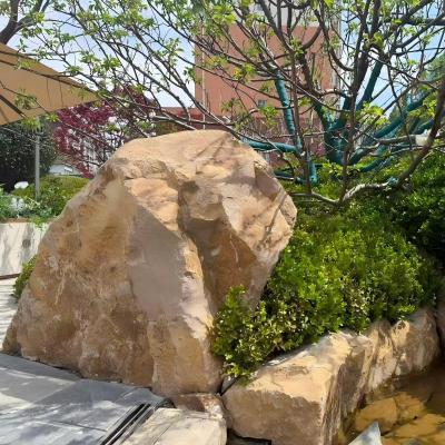 天然太行金置石园林造景原石大型石头庭院设计